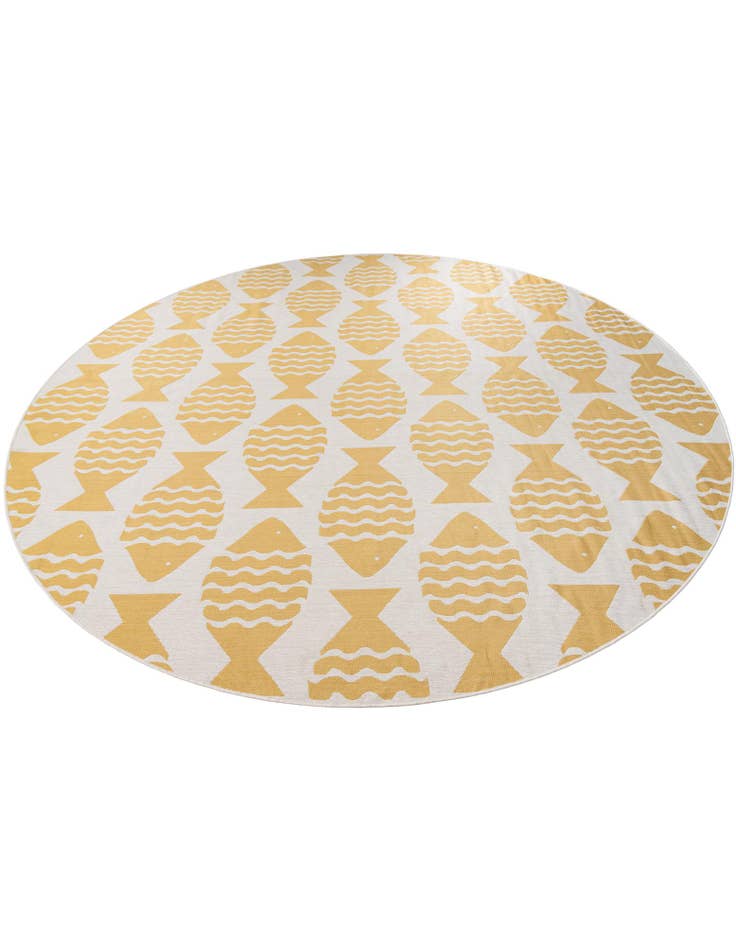 Detail image of  12' x 12'  Washable Coastal Indoor / Outdoor Round Rug