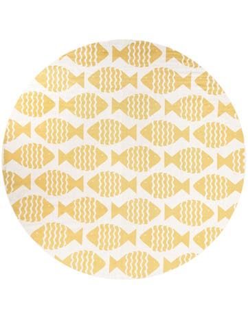 12' x 12' Washable Coastal Indoor / Outdoor Round Rug