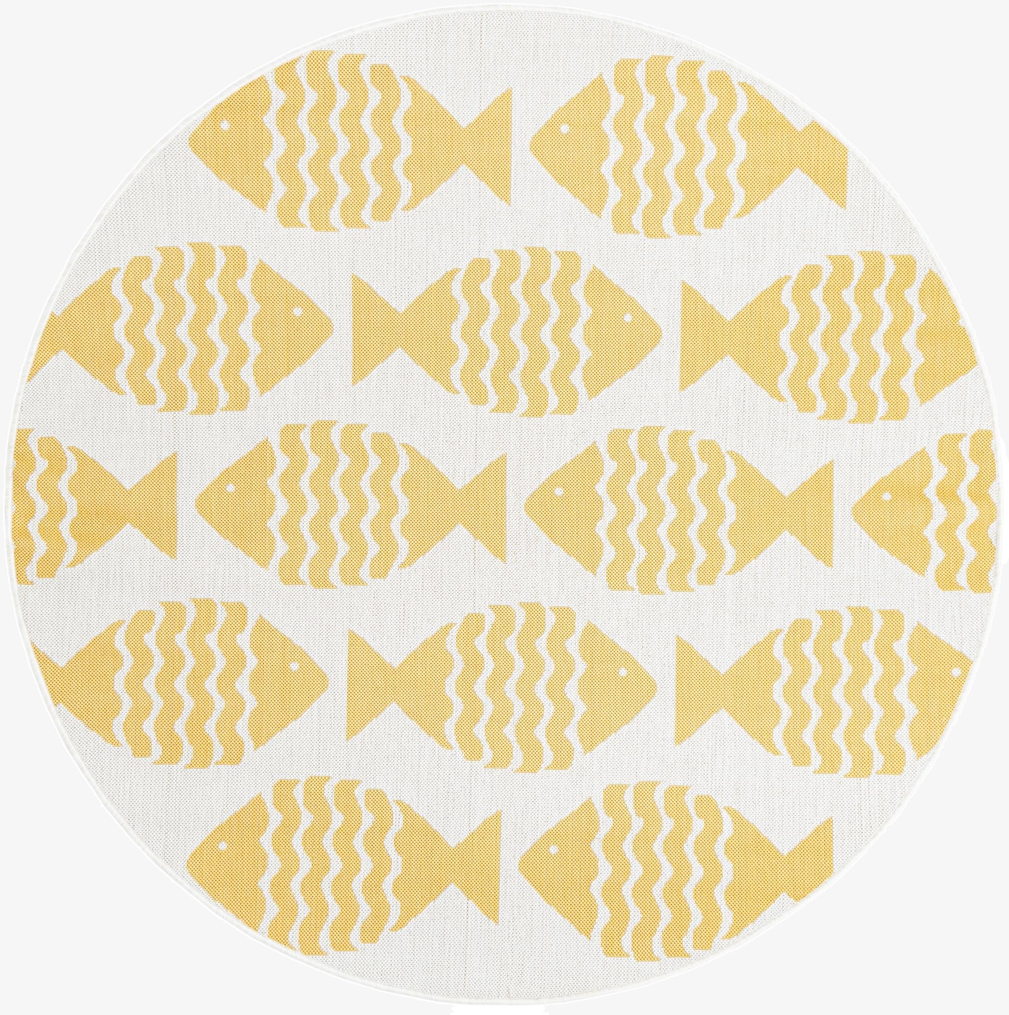  6' 1 x 6' 1  Washable Coastal Indoor / Outdoor Round Rug