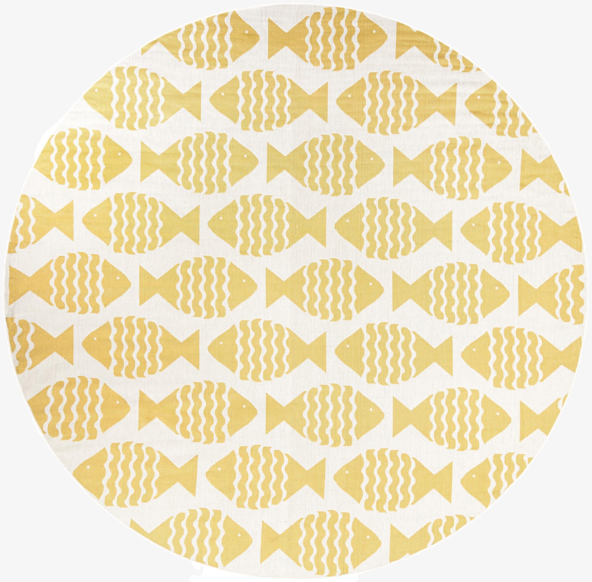  12' x 12'  Washable Coastal Indoor / Outdoor Round Rug