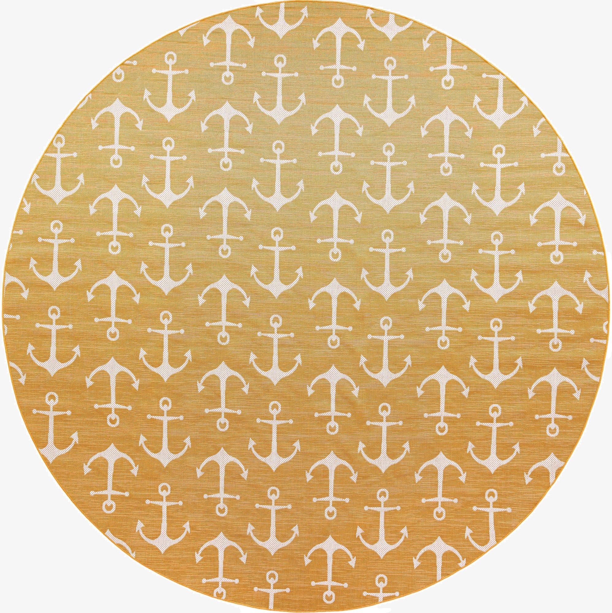  13' x 13'  Washable Coastal Indoor / Outdoor Round Rug