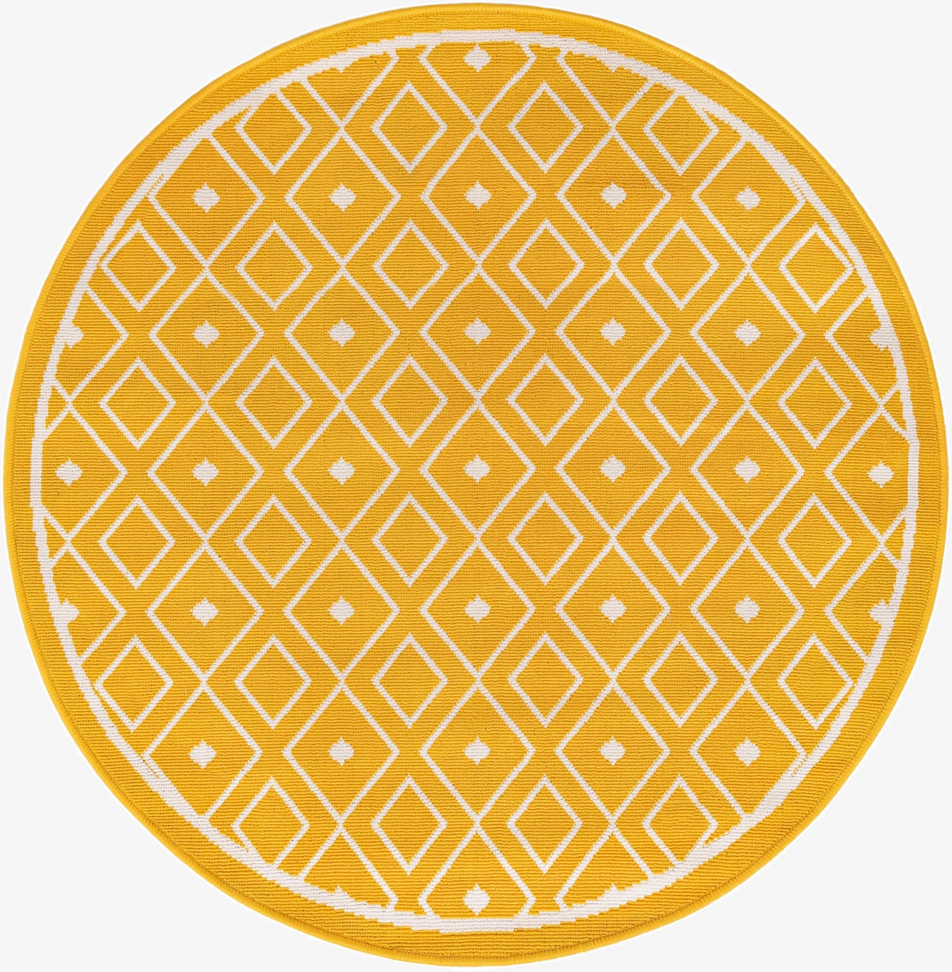  4' x 4'  Washable Lattice Indoor / Outdoor Round Rug