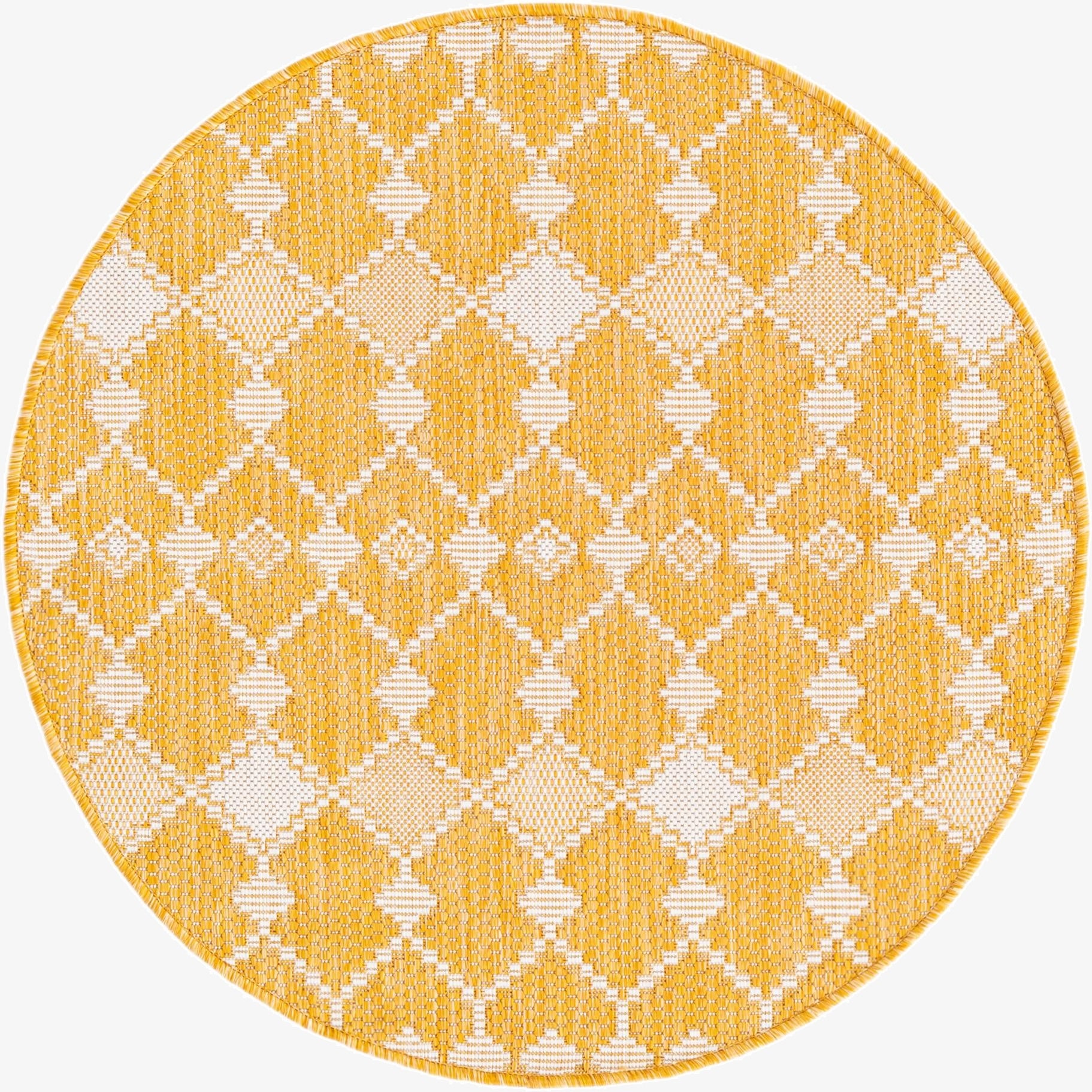  3' x 3'  Washable Lattice Indoor / Outdoor Round Rug