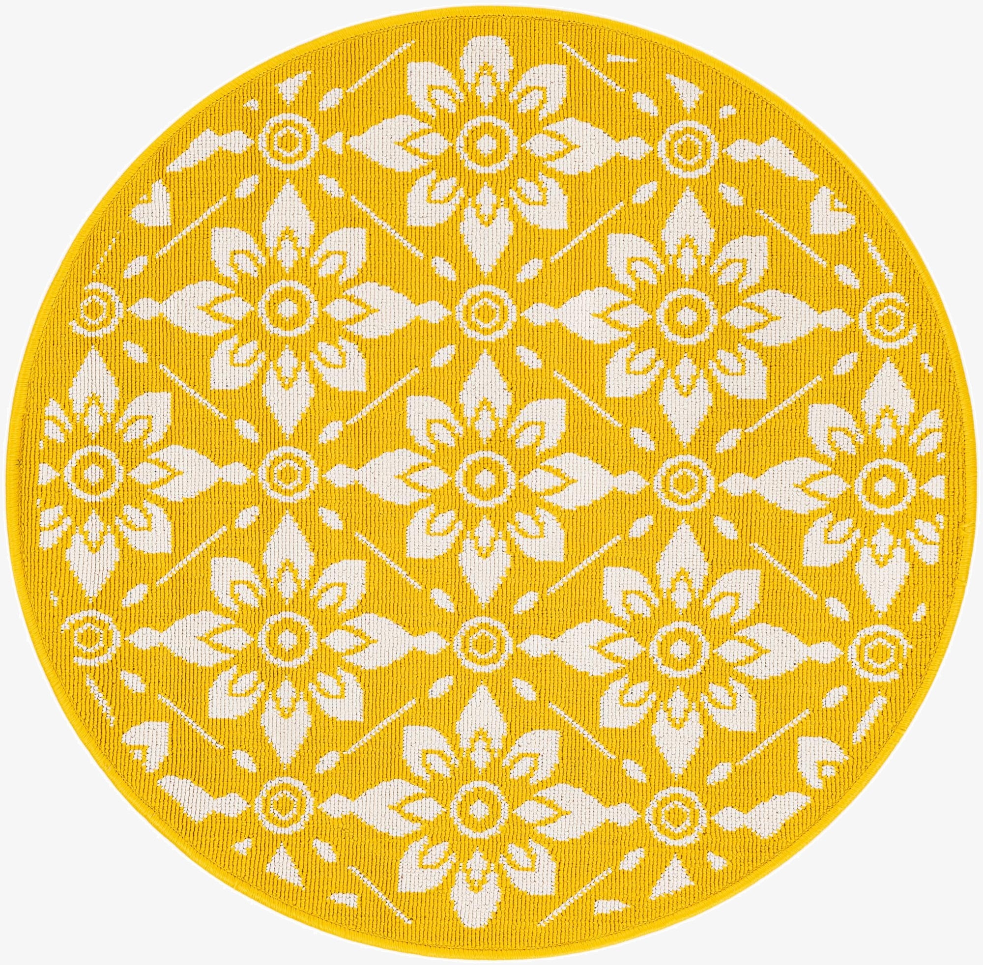  3' x 3'  Washable Lattice Indoor / Outdoor Round Rug