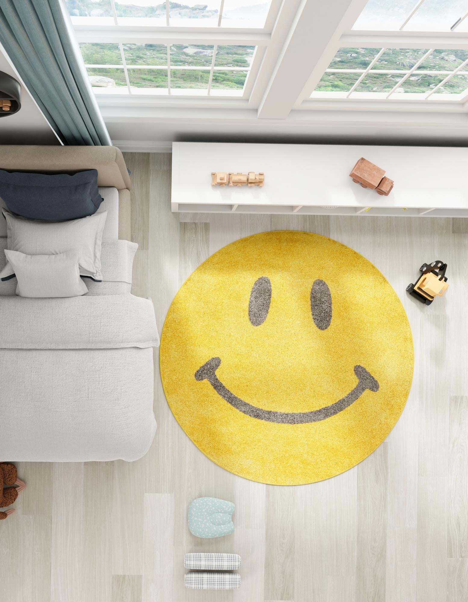 ラグ・カーペット MOOON SMILEY FACE RUG alwayth miyoshi en by MIYOSHI RUG × ALWAYTH 