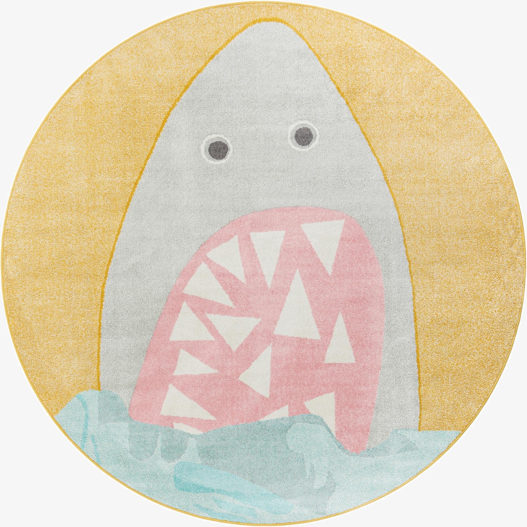  7' 10 x 7' 10 Shark Whimsy Kids Round Rug