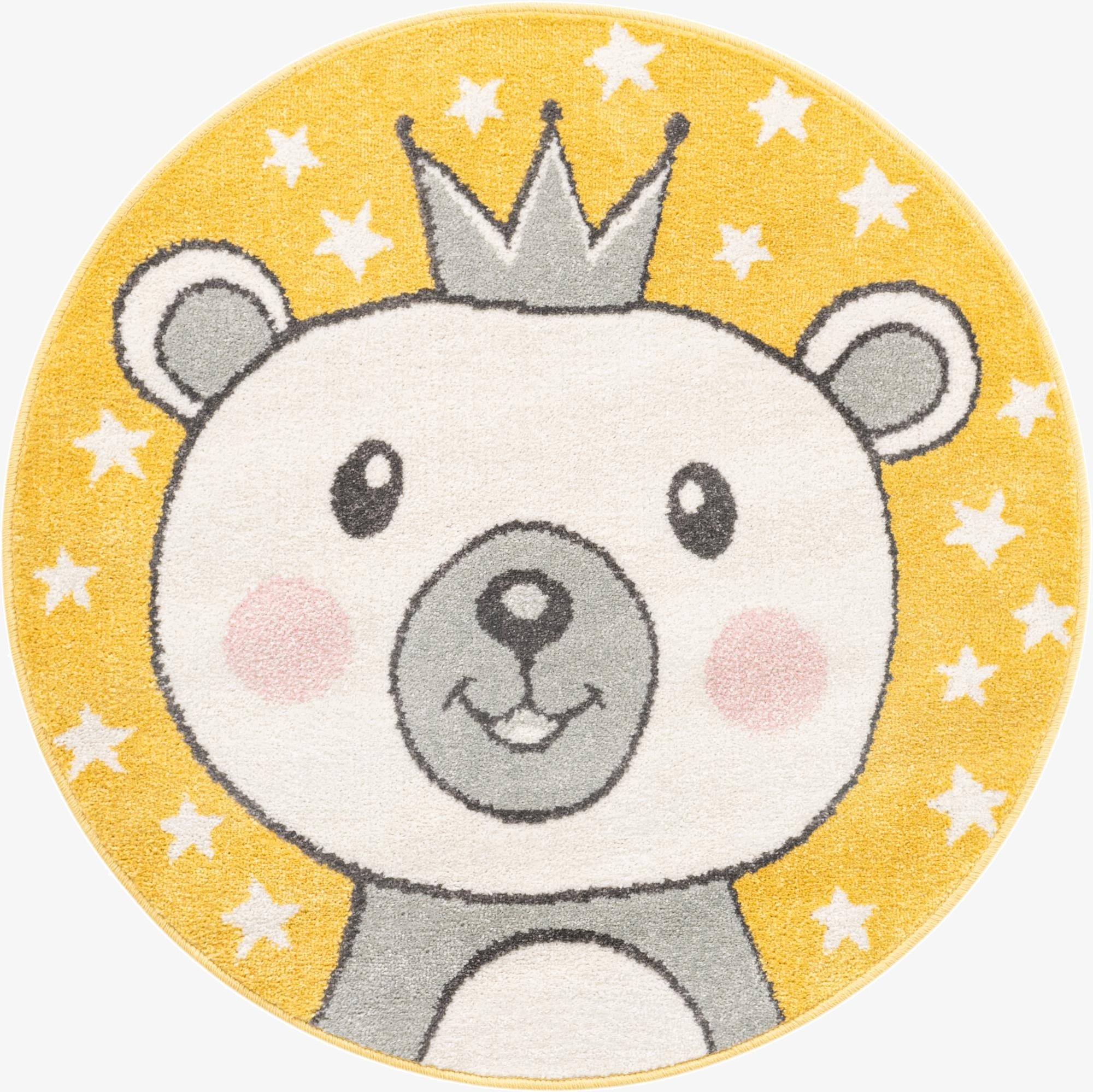  3' 3 x 3' 3 Bear Whimsy Kids Round Rug