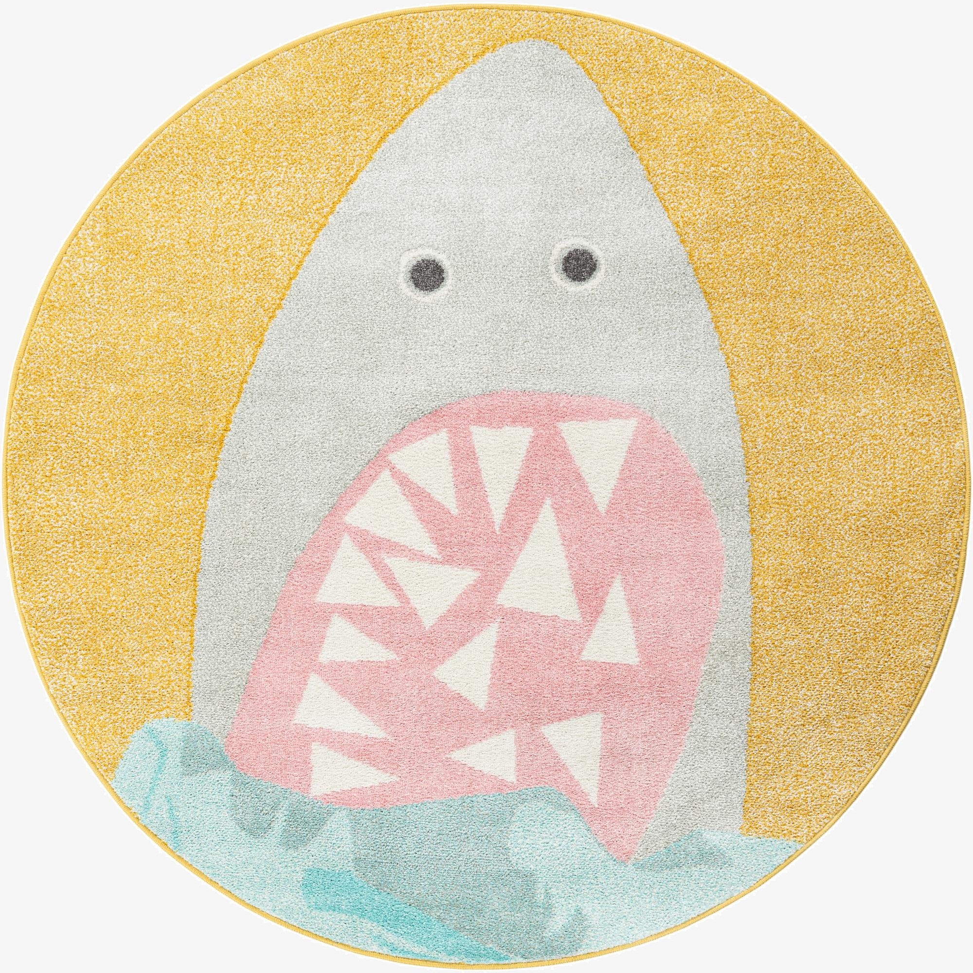  5' 1 x 5' 1 Shark Whimsy Kids Round Rug