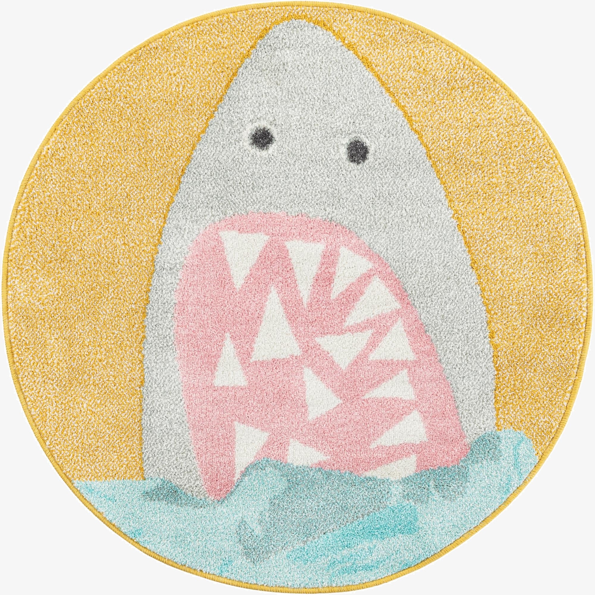  3' 3 x 3' 3 Shark Whimsy Kids Round Rug