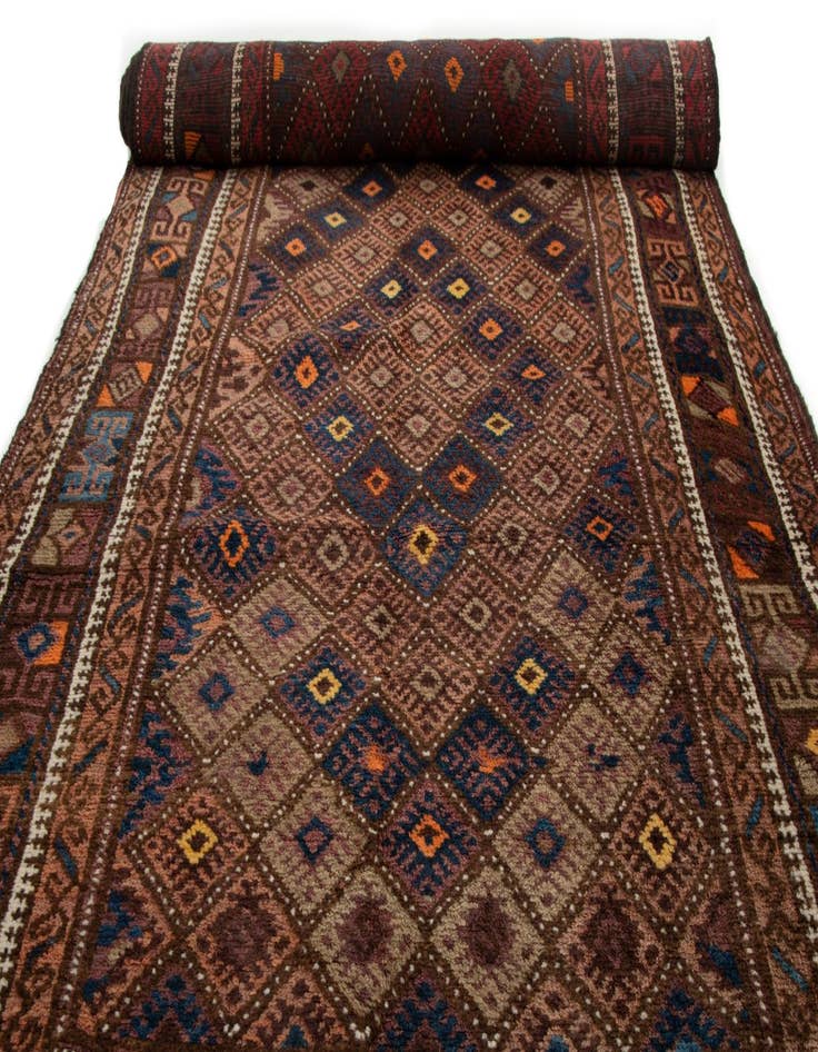 Detail image of  3' 8 x 9' 3 Balouch Wool Runner Rug