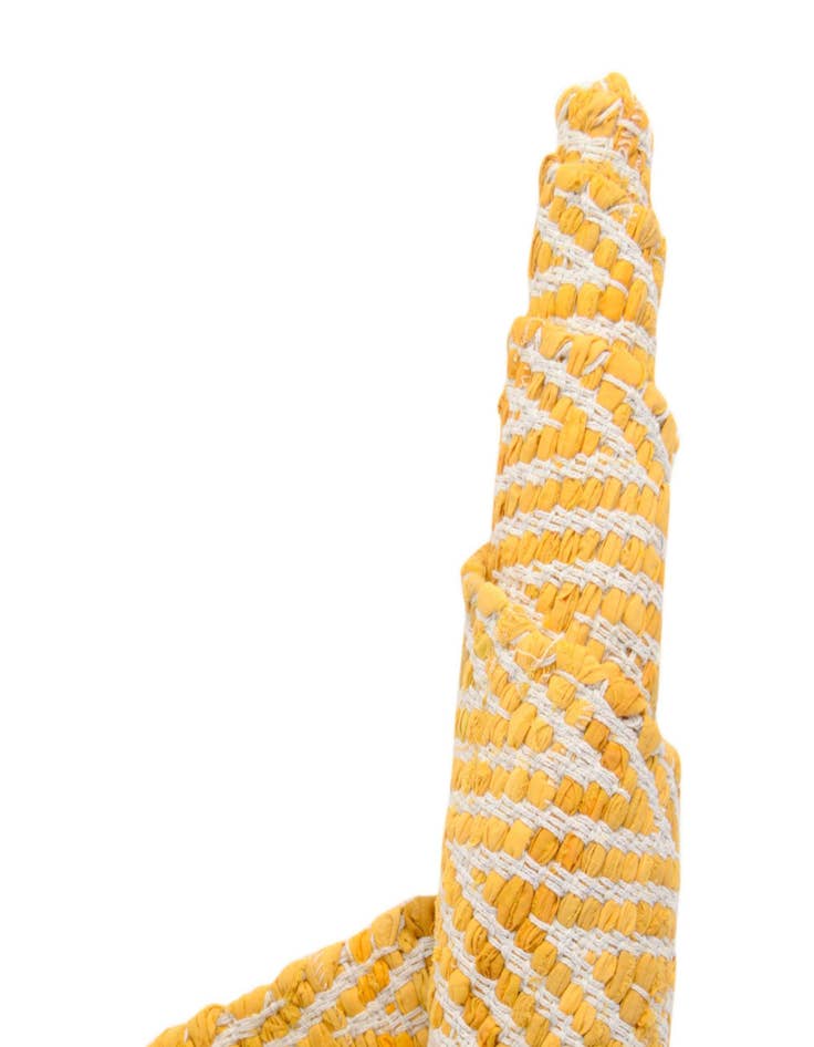 Detail image of  2' 2 x 6' 1  Hand Woven Chindi Chevron Runner Rug