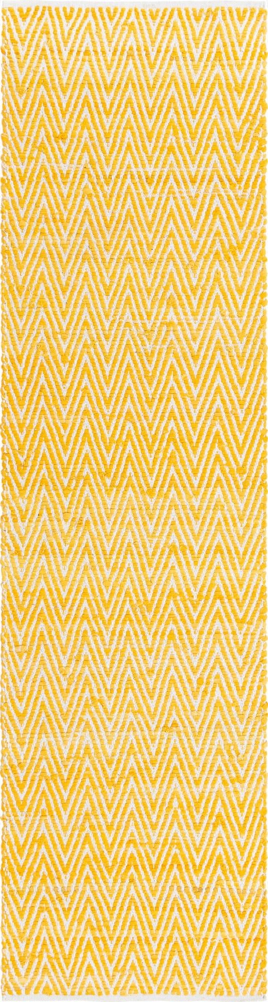  2' 7 x 10'  Hand Woven Chindi Chevron Runner Rug