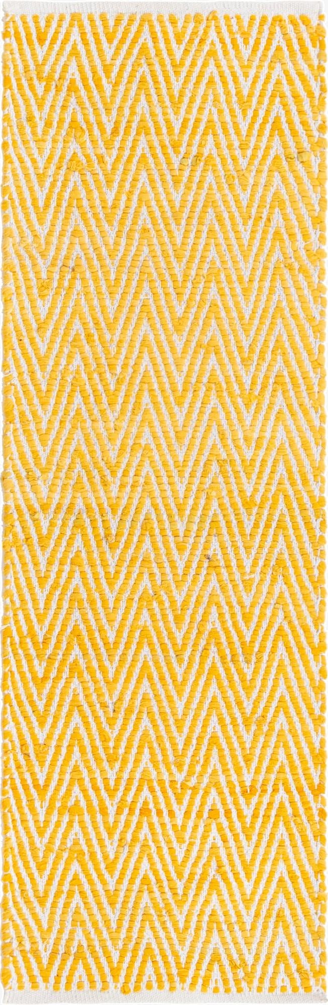  2' 2 x 6' 1  Hand Woven Chindi Chevron Runner Rug