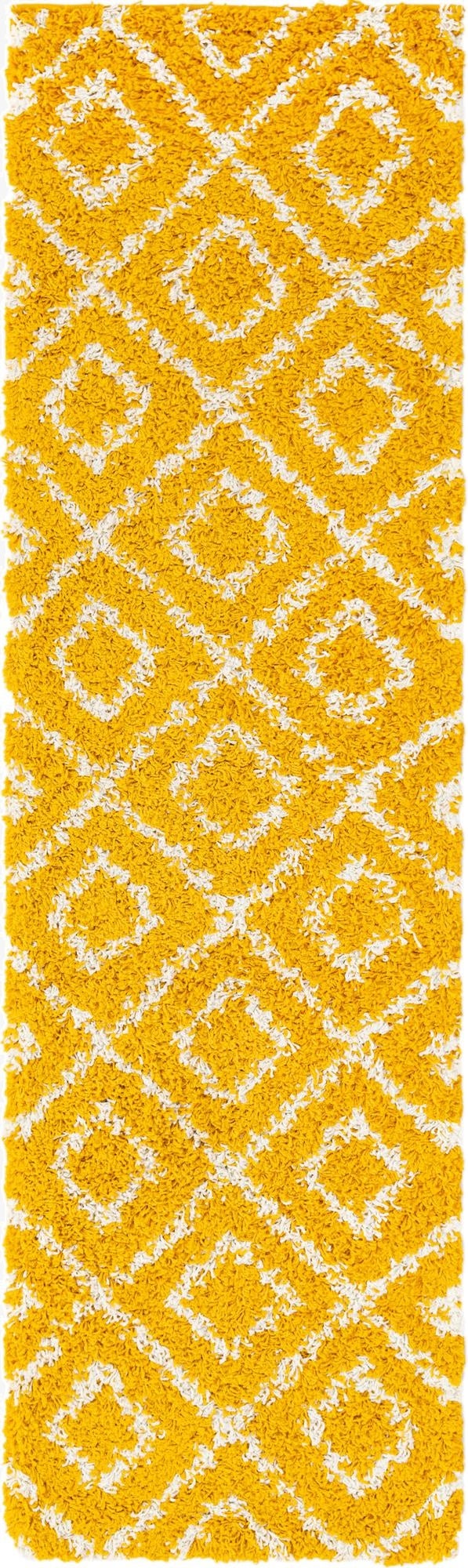  2' x 7' Lattice Shag Runner Rug