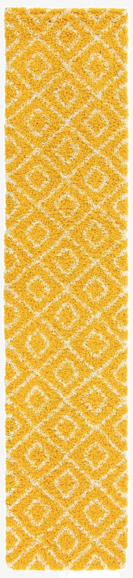  2' 7 x 12' Lattice Shag Runner Rug