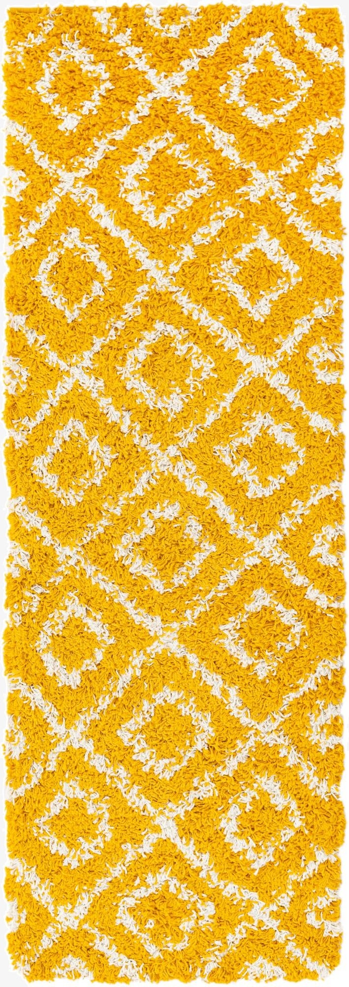  2' x 6' Lattice Shag Runner Rug