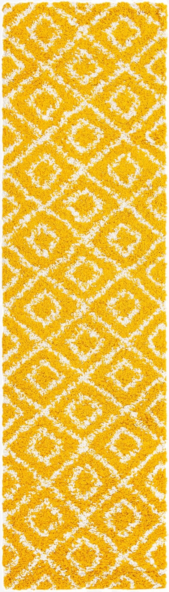  2' 7 x 10' Lattice Shag Runner Rug
