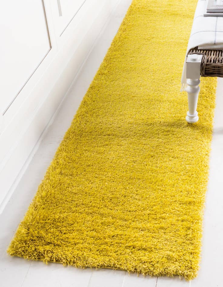 Detail image of 2' 7 x 10' Luxury Solid Shag Runner Rug