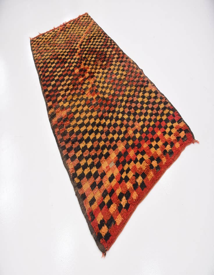 Detail image of  4' 5 x 8' 6  Hand Knotted Moroccan Wool Runner Rug