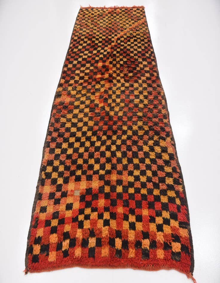 Detail image of  4' 5 x 8' 6  Hand Knotted Moroccan Wool Runner Rug