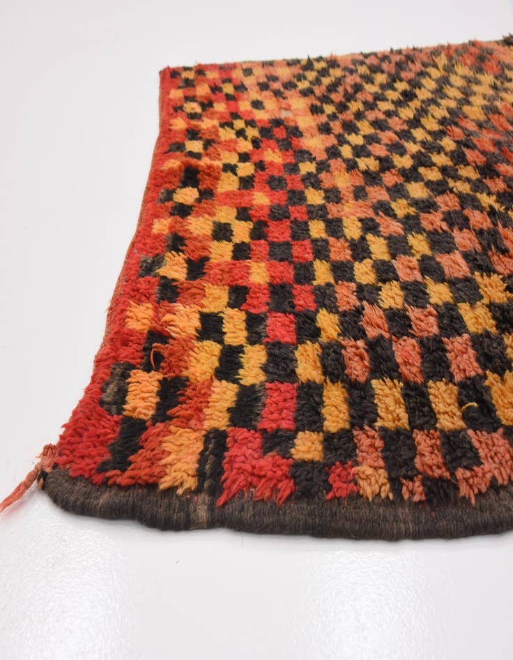 Detail image of  4' 5 x 8' 6  Hand Knotted Moroccan Wool Runner Rug