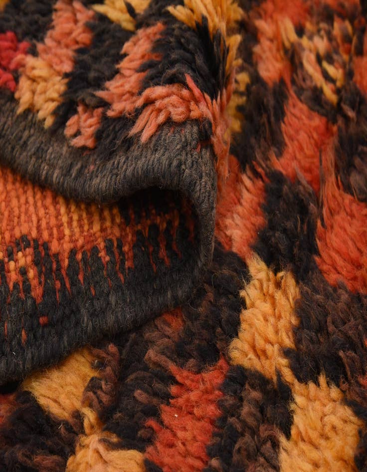 Detail image of  4' 5 x 8' 6  Hand Knotted Moroccan Wool Runner Rug