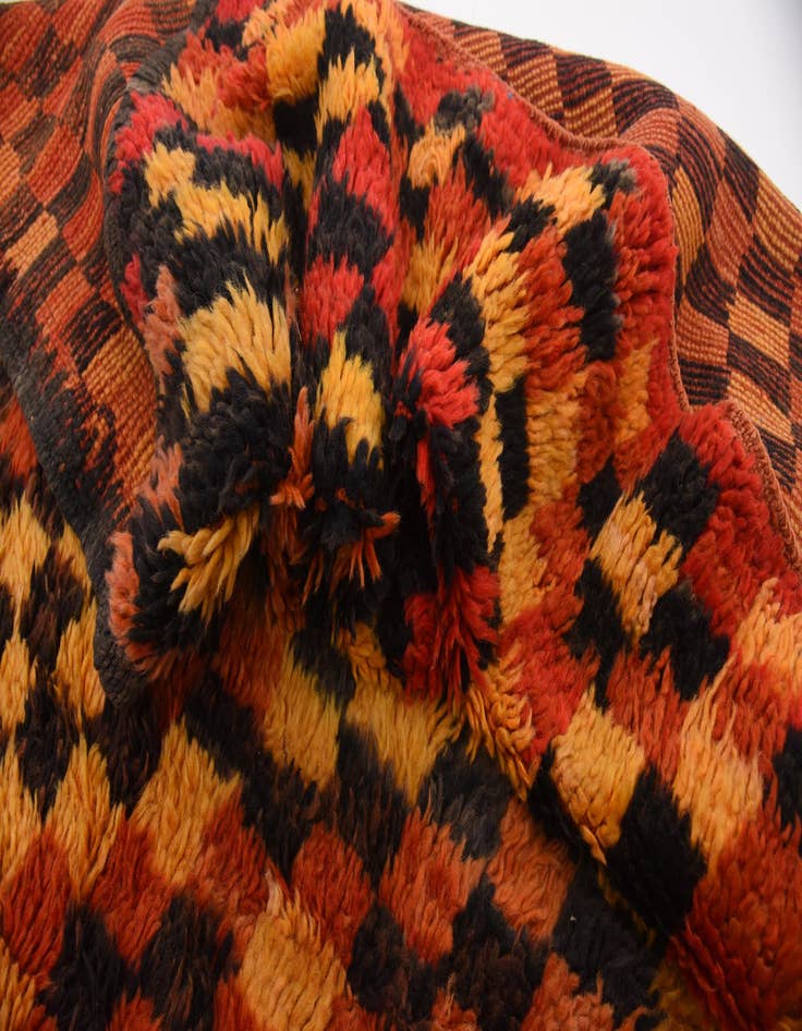 Detail image of  4' 5 x 8' 6  Hand Knotted Moroccan Wool Runner Rug