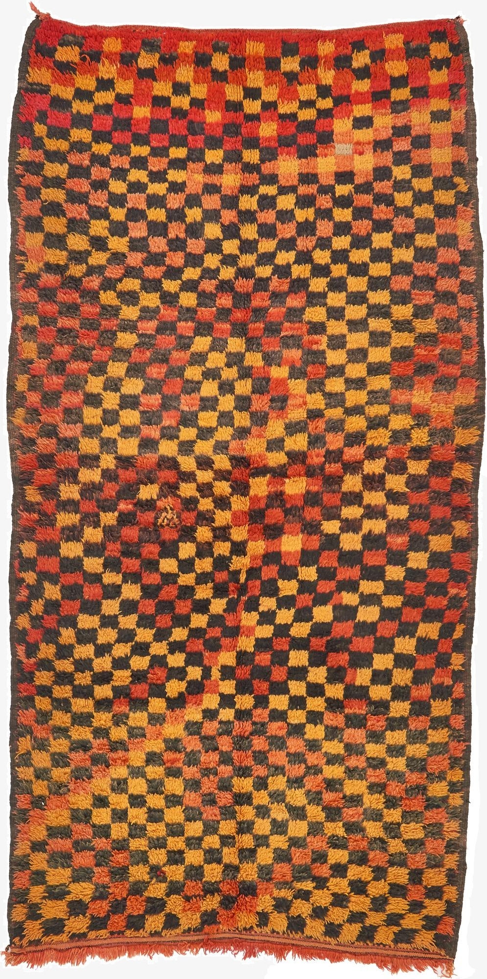  4' 5 x 8' 6  Hand Knotted Moroccan Wool Runner Rug