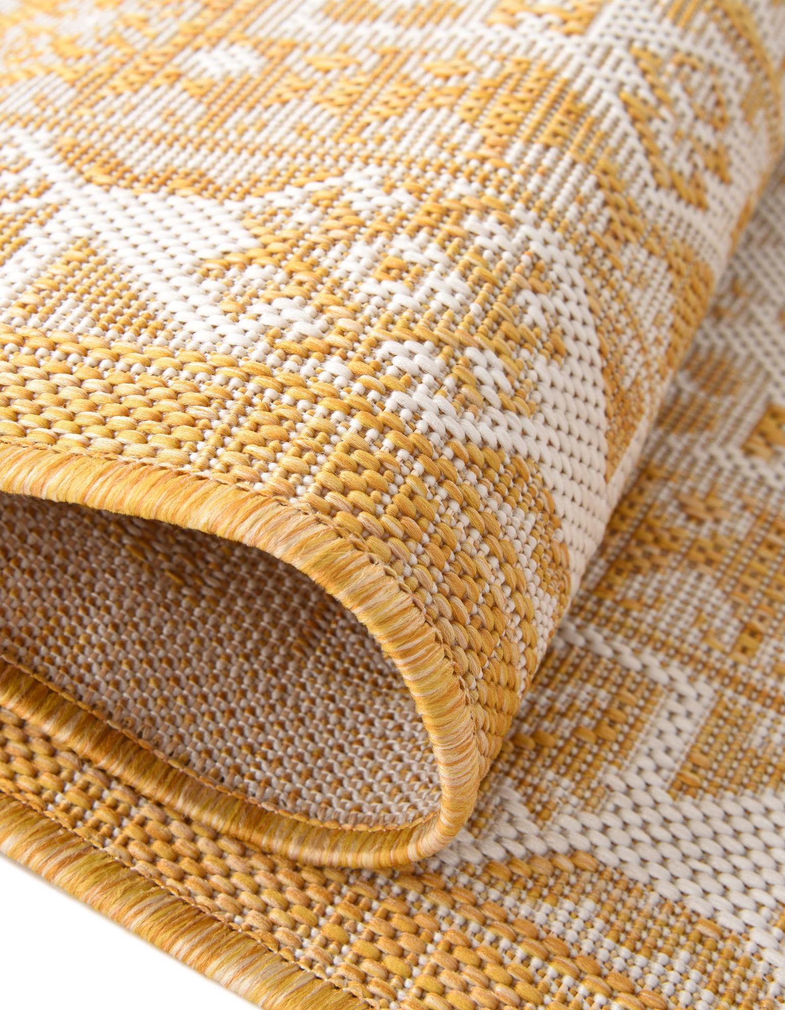 Yellow 2' x 6' Emberly Aztec Indoor / Outdoor Runner Rug | Rugs.com