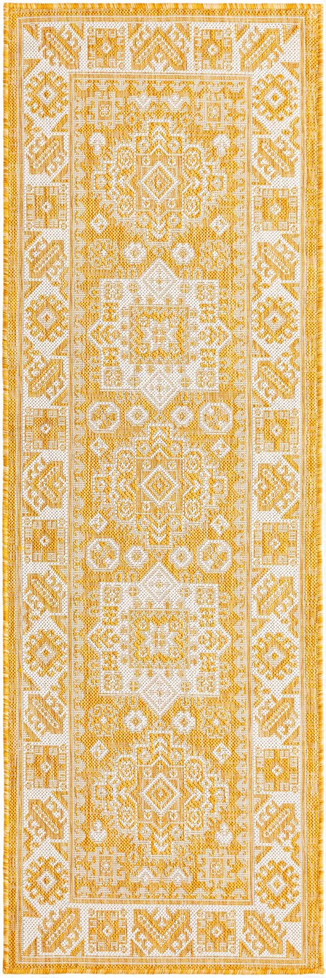  2' x 6'  Washable Aztec Indoor / Outdoor Runner Rug