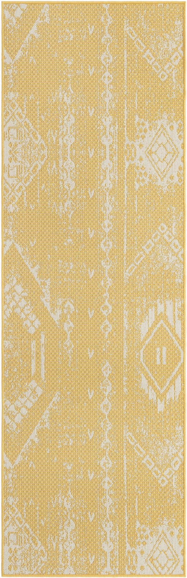  2' 7 x 8'  Washable Bohemian Indoor / Outdoor Runner Rug