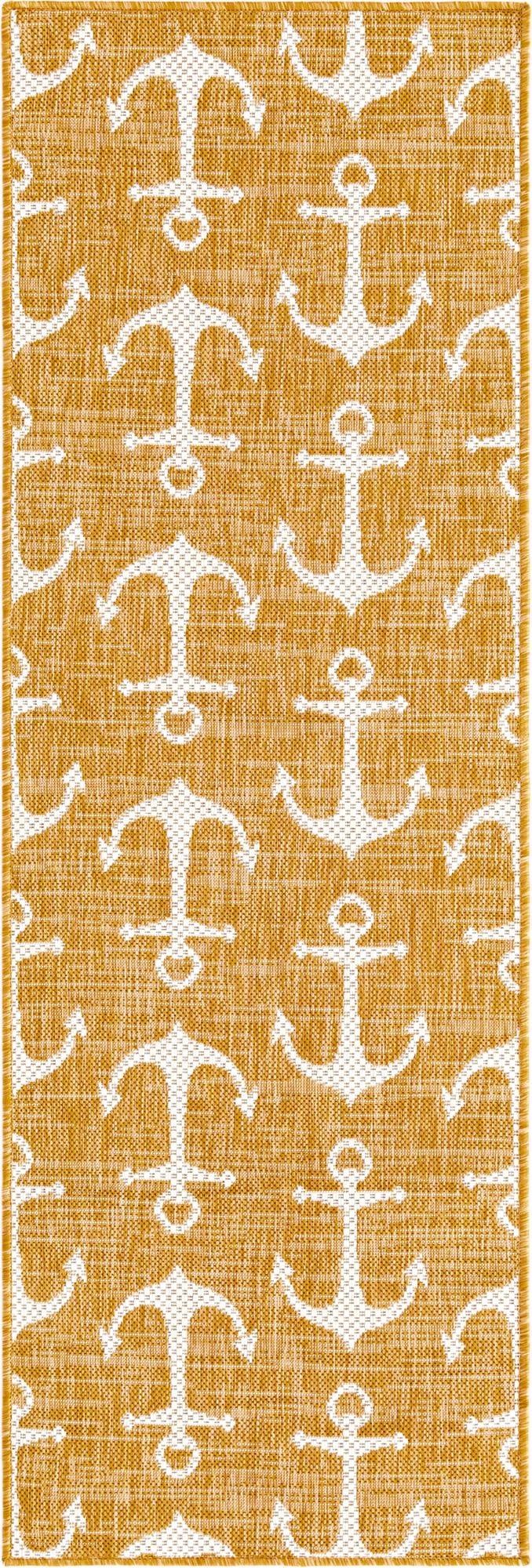  2' x 6'  Washable Coastal Indoor / Outdoor Runner Rug