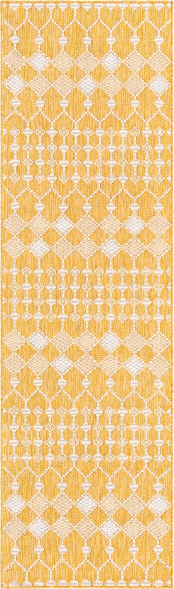  2' 7 x 10'  Washable Lattice Indoor / Outdoor Runner Rug