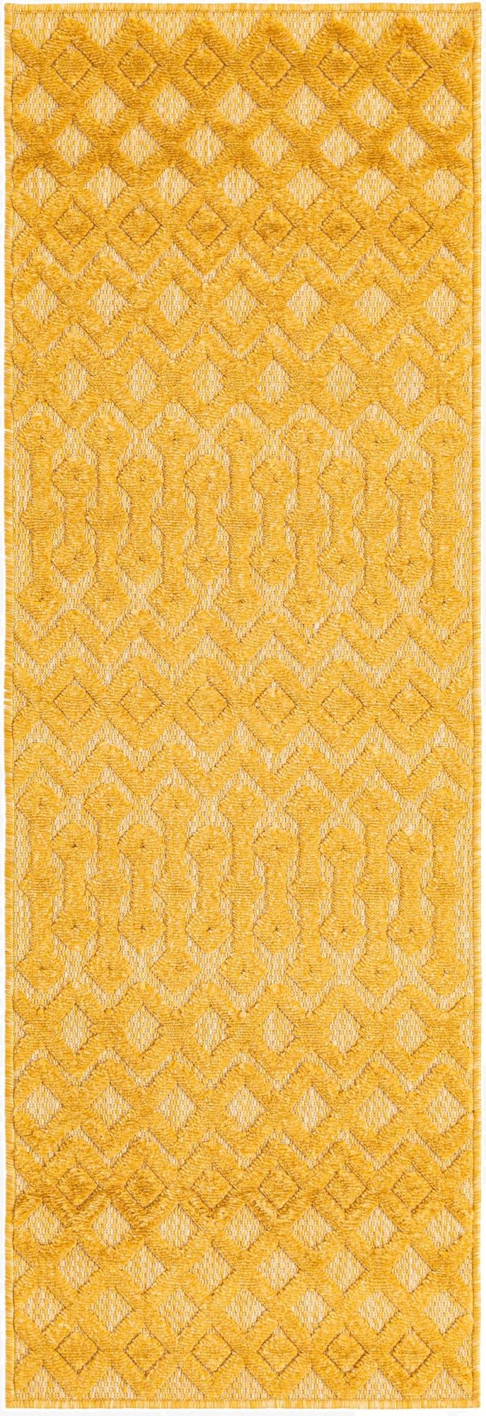  2' x 6'  Washable Trellis Textured Indoor / Outdoor Runner Rug