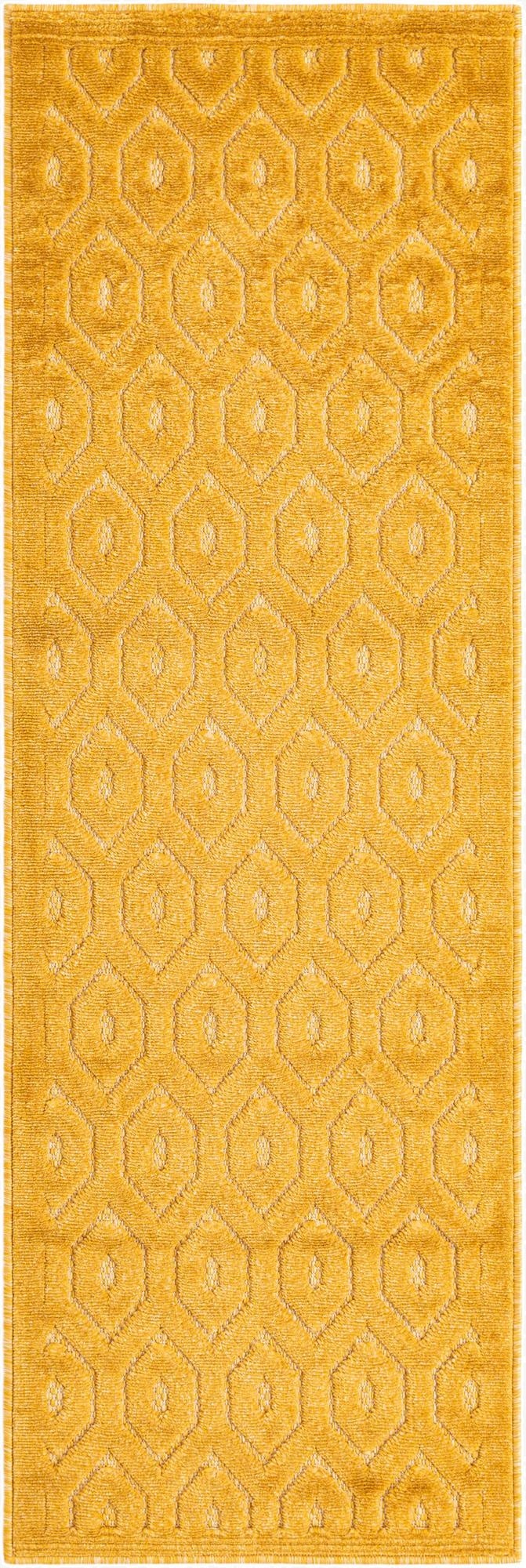  2' x 6'  Washable Trellis Textured Indoor / Outdoor Runner Rug