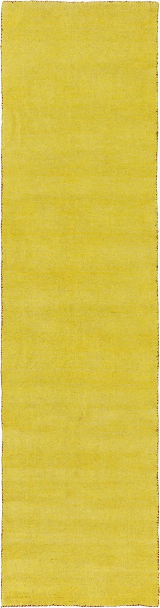  2' 7 x 9' 10  Hand Knotted Solid Gabbeh Wool Runner Rug