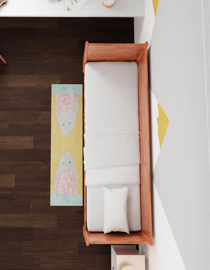 Detail image of  2' 2 x 6' 1 Shark Whimsy Kids Runner Rug