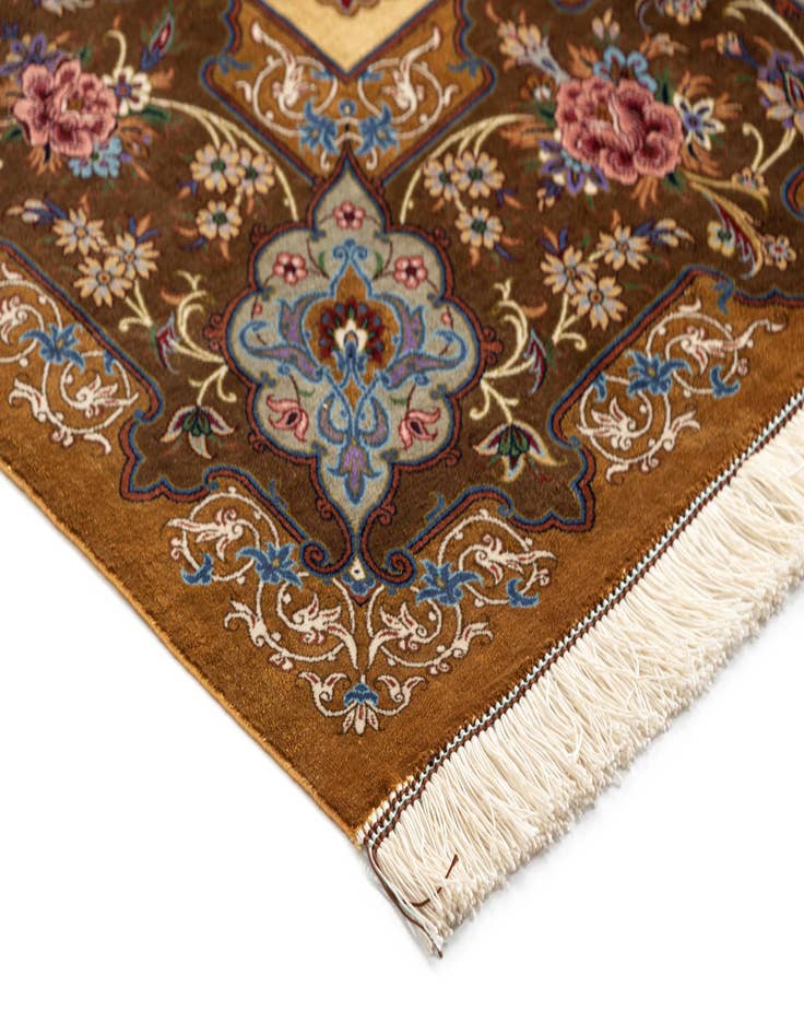 Detail image of  6' 6 x 6' 10 Ghom Silk Square Rug