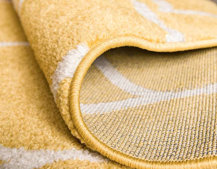 Yellow 3' x 3' Lattice Frieze Square Rug | Rugs.com