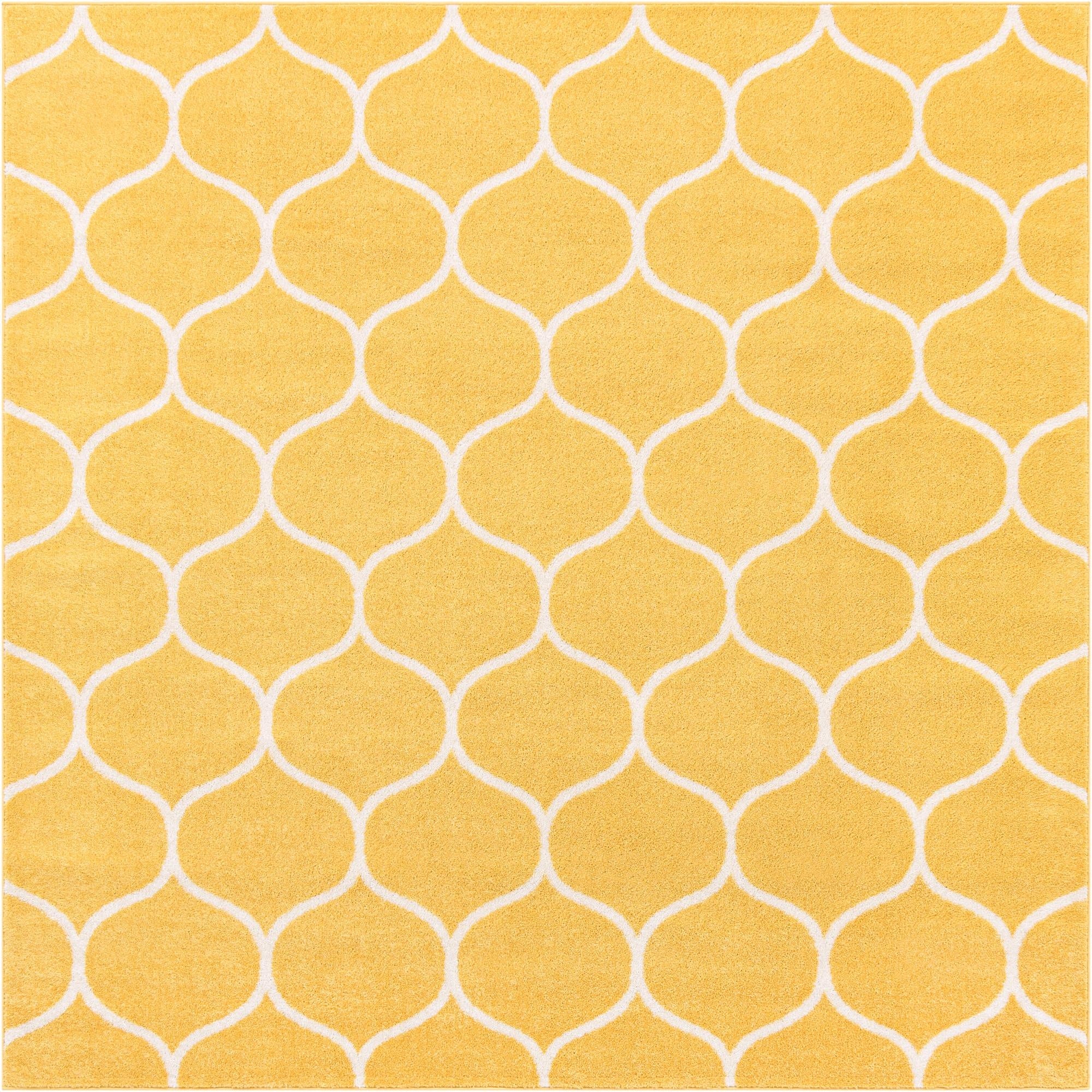  7' x 7' Lattice Frieze Square Rug