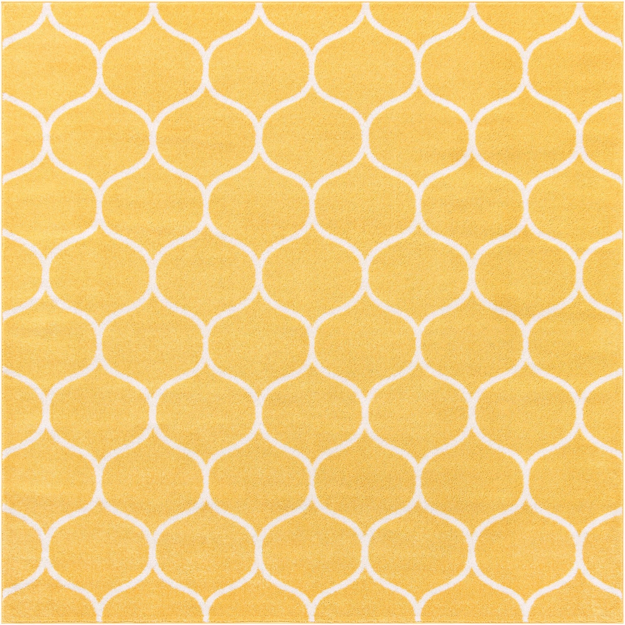  4' x 4' Lattice Frieze Square Rug