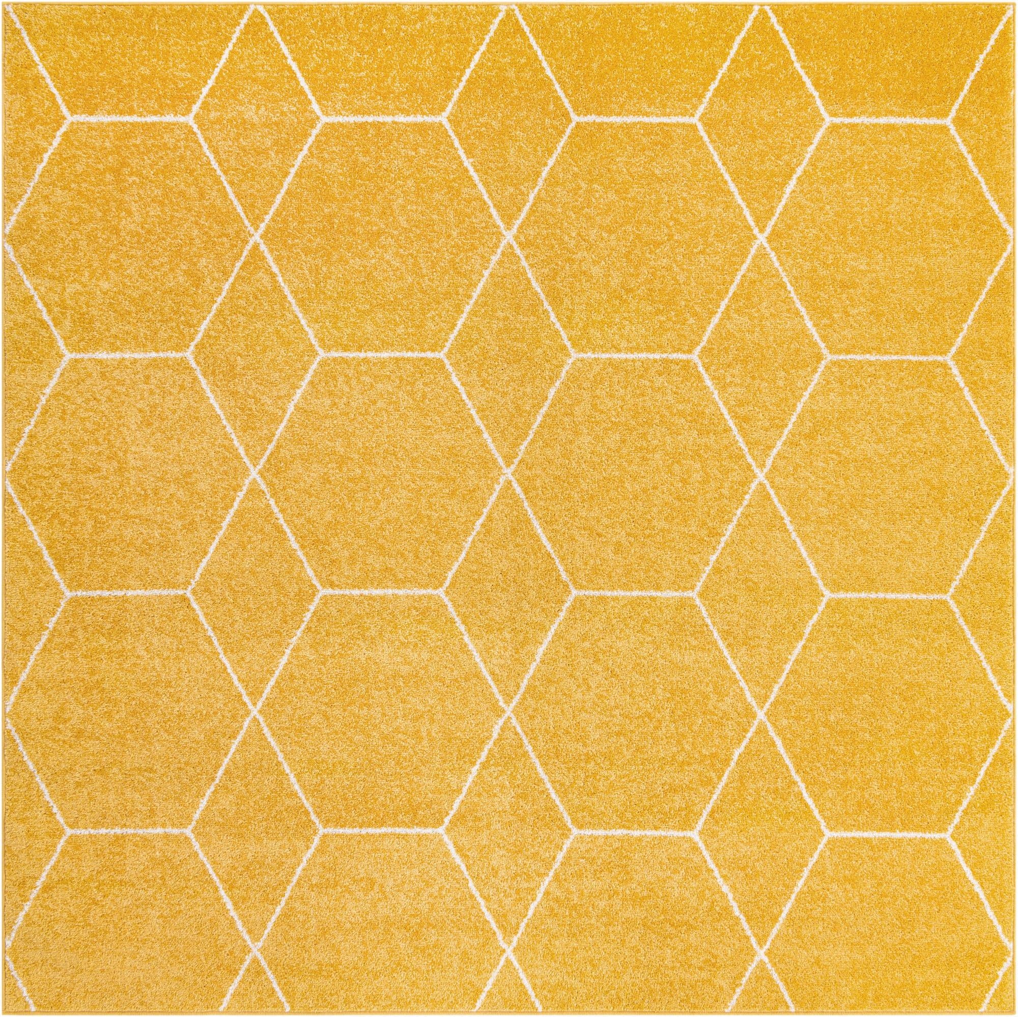  4' x 4' Lattice Frieze Square Rug