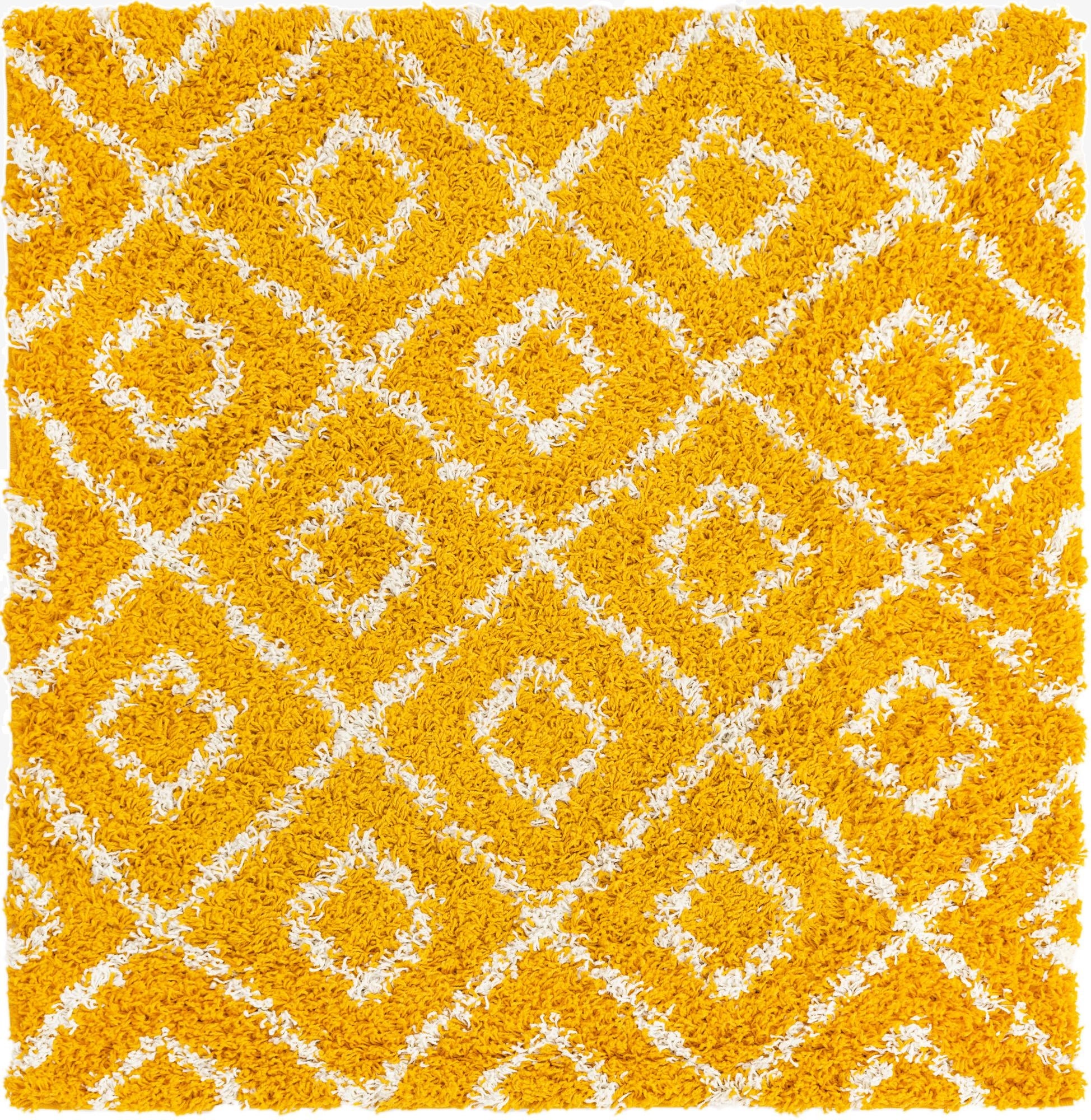  4' x 4' Lattice Shag Square Rug