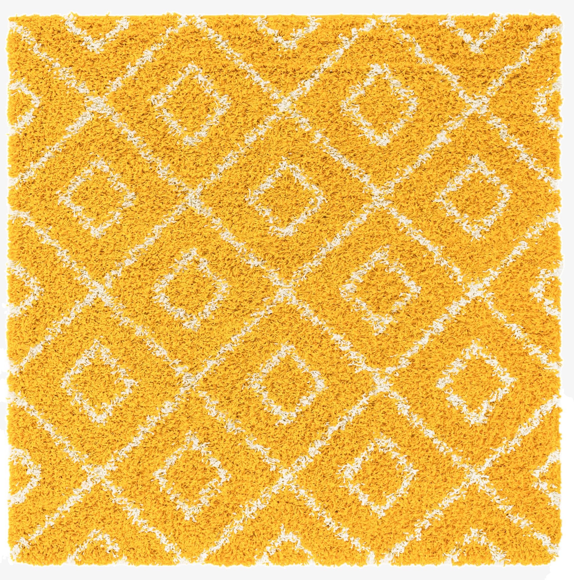  5' 3 x 5' 3 Lattice Shag Square Rug