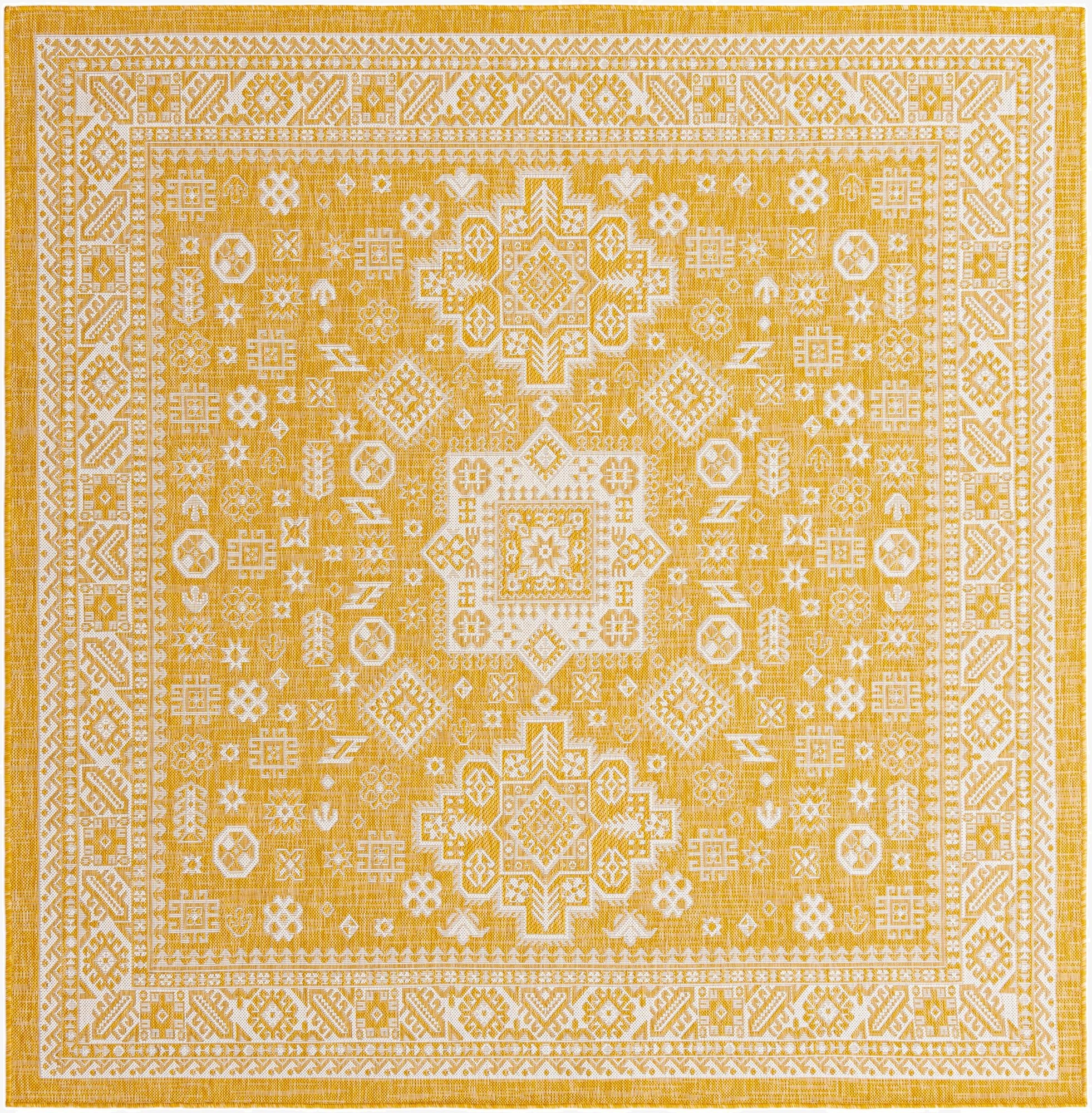  7' 10 x 7' 10  Washable Aztec Indoor / Outdoor Square Rug