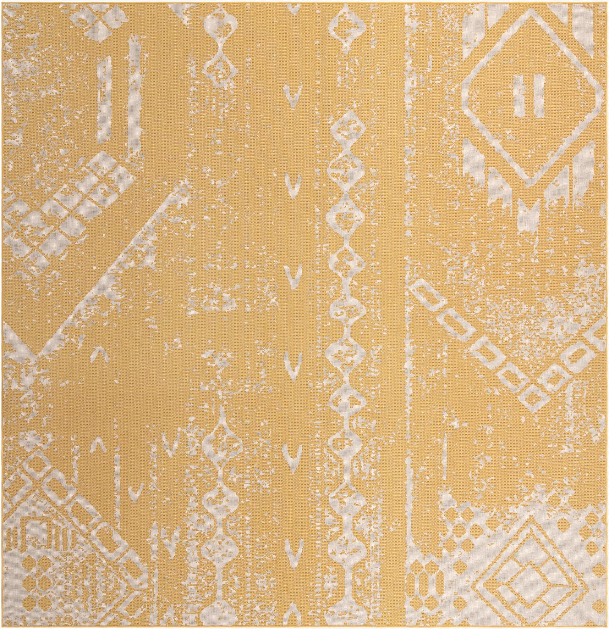  13' x 13'  Washable Bohemian Indoor / Outdoor Square Rug