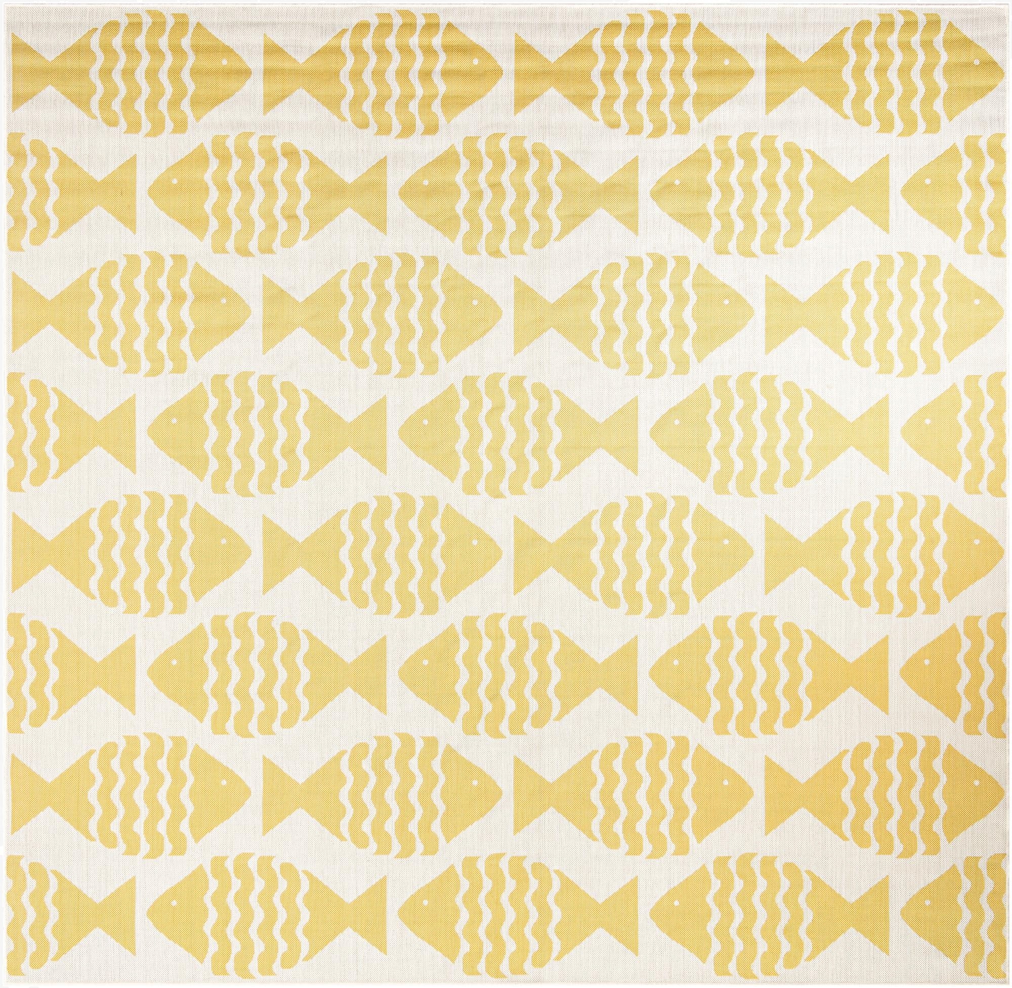  10' x 10'  Washable Coastal Indoor / Outdoor Square Rug