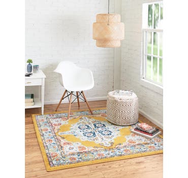 Yellow 4' x 4' Parker Square Rug | Rugs.com