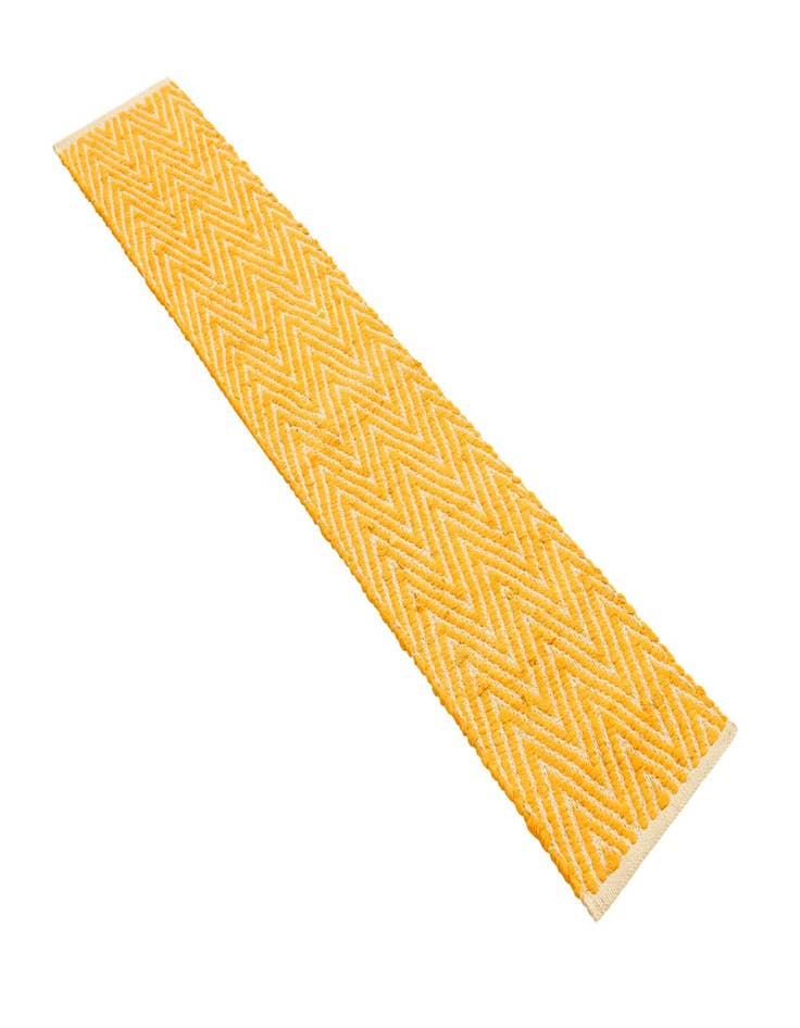Detail image of  1' 2 x 6' 1  Hand Woven Chindi Chevron Table Runner Rug