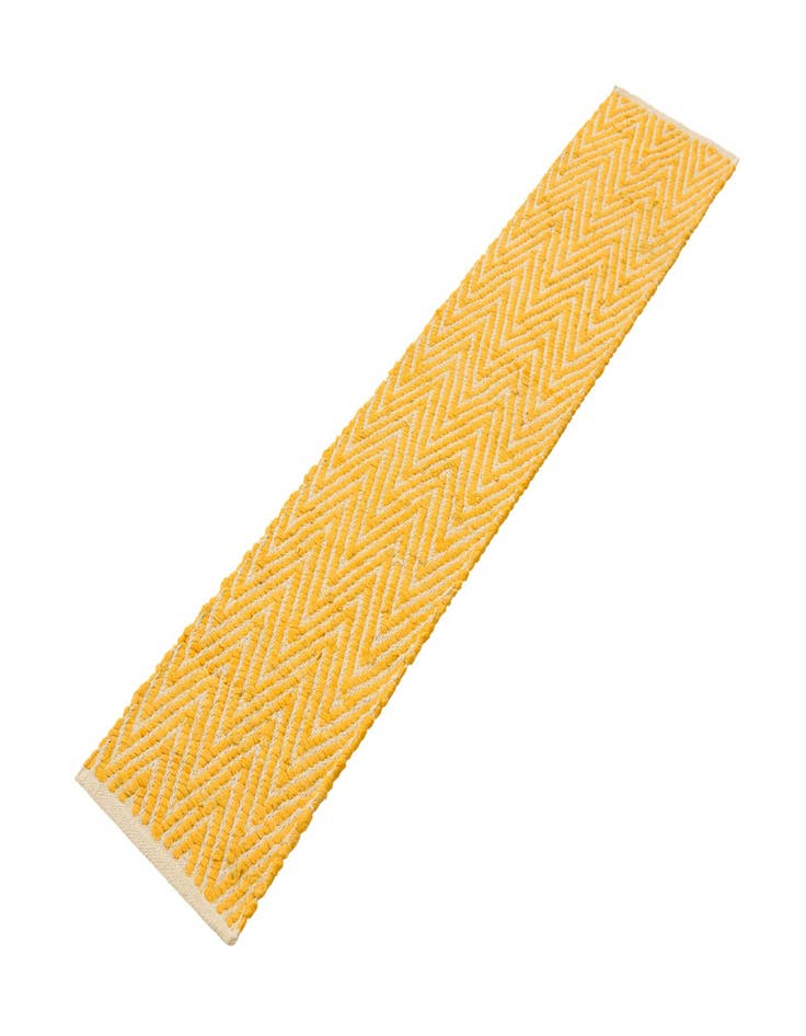 Detail image of  1' 2 x 6' 1  Hand Woven Chindi Chevron Table Runner Rug